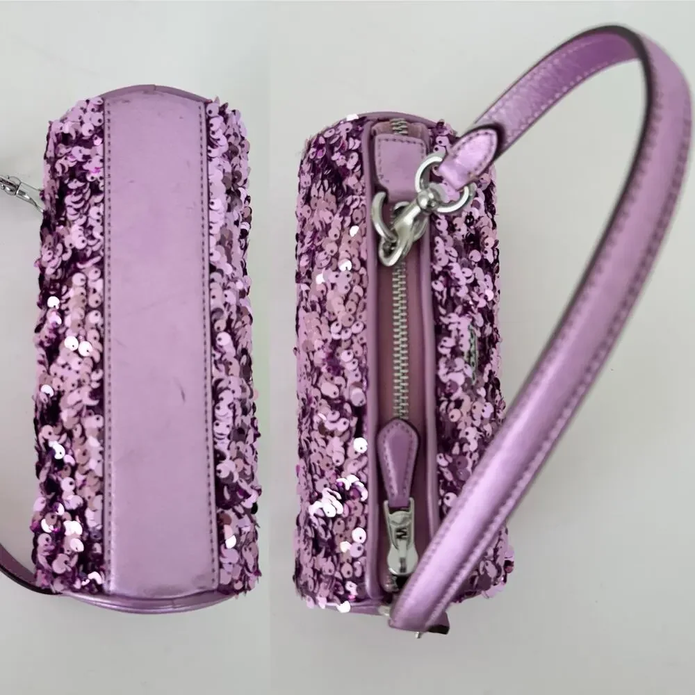 Coach Nolita Limited Edition Barrel Shoulder Demi Bag Lilac Sequin CQ589